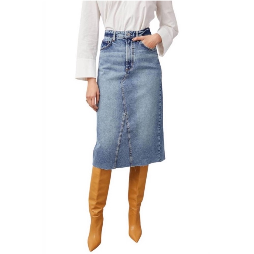 Rails Women’s Highland Denim Midi Skirt size 27 Vintage Sapphire